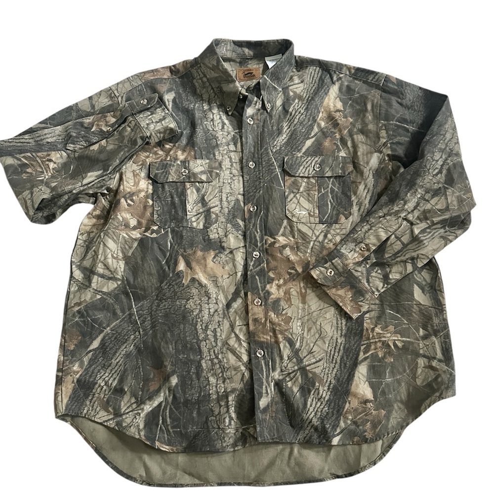 Vintage Duxbak Realtree Camouflage Hunting Shirt Flannel Mens 2XL